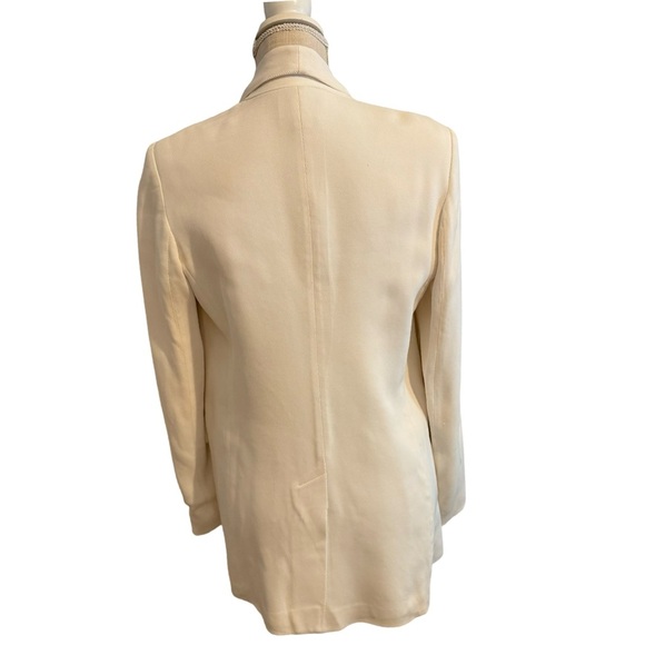Judith & Charles White Viscose Longline Blazer One Button Size 8 - Picture 2 of 10